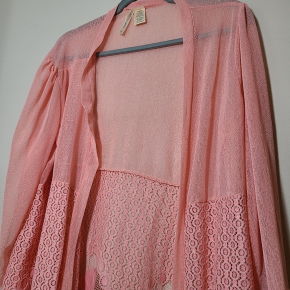 FORGOTTEN GRACE WOMENS SIZE 1X LONG CARDIGAN KIMONO TOP - Picture 6 of 11